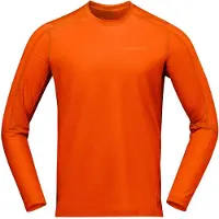 Norrøna - Maglia in lana merino - Falketind EqualiserUll Long Sleeve M Gold Flame per Uomo - Taglia L - Arancione