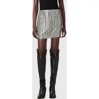 AllSaints Jamilia Emb Skirt Silver Taglia: 6 | Minigonne Outlet | Donna | Grigio