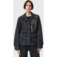 AllSaints Finch Camo Jacket Ink Blue Taglia: 6 | Giacche Outlet | Donna | Blu