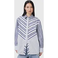 AllSaints Shannon Stripe Shirt White/blue Taglia: 4 | Magliette intime Outlet | Donna | Bianco