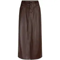 Esqualo Skirt Long Split Vegan Leather Chocolate Taglia: 36 | Gonne di pelle Outlet | Donna | Marrone