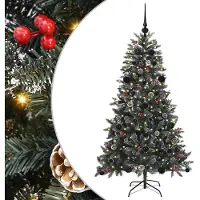 vidaXL Albero di Natale artificiale verde 150 cm PVC, plastica e acciaio