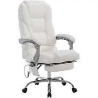 TPFLiving Sedia da ufficio Pacira-N, rivestita in ecopelle, con funzione di massaggio, colore arancione