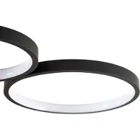 LINDBY Plafoniera LED Evengeline, nero, alluminio, 88 cm