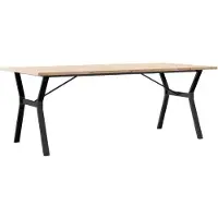 Syfax Tavolo Pranzo Telaio a Y 200x100x75,5 cm Legno Pino e Acciaio