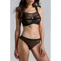 Marlies Dekkers Flash Dance Sheer Black Polka Dot Plunge Balcony Bra Taglia: 75D | Reggiseni Outlet | Donna | Nero