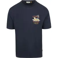 Shiwi Finn Relaxed T-shirt Coral Coast Blue Dark Navy Taglia: M | T-shirt stampate Outlet | Uomo | Arancia