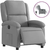 vidaXL Recliner elettrico in tessuto grigio chiaro