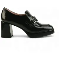 Hispanitas per donna. HI243657 Mocassini in pelle di basalto nero (37), 5 a 8cm, Nessuno, Casual, Da sera, Classico