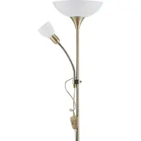 Eglo Piantana Contemporanea Up 2 2 Luci Acciaio Ottone