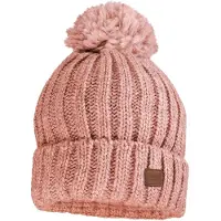 Maximo Kid's Mütze Rippe mit Pompon und Fleecefutter Berretto Bambini (49-51 cm, fuchsia)