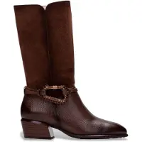 Hispanitas per donna. PHI254298 Stivali in pelle marrone Verona (41), 3 a 5cm, Nessuno, Casual