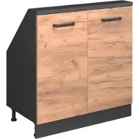 Vicco Mobile cucina sottotetto R-Line Rovere dorato 80 cm con 2 porte, Model 58058