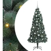 vidaXL Albero di Natale artificiale preilluminato con set di palline Verde