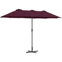 vidaXL Ombrellone da giardino, 370 x 197 x 239 cm, in poliestere e alluminio
