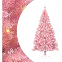 vidaXL Albero di Natale artificiale preilluminato rosa 180 cm PVC