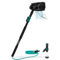 Vonroc Spazzola telescopica - 1,80 m | Incl. Spazzola multiuso, tubo flessibile e dispenser di sapone