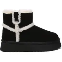 EVER AU Boots 'Barren' nero / bianco lana