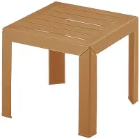 Merkloos Tavolino da esterno Miami, 40x40 cm, color cammello, in plastica, design moderno