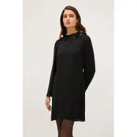 Motivi Short Dress With Embroidered Collar Black Taglia: 36 | Abiti Mini Outlet | Donna | Nero