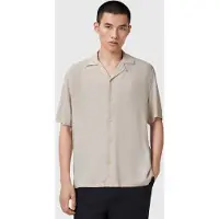 AllSaints Venice Ss Shirt Clifftop Taupe Taglia: M | Camicie Casual Outlet | Uomo | Nero