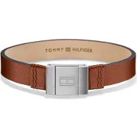 Tommy Hilfiger Bracciale In Pelle Marrone — Bracciale