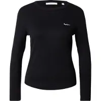 Pepe Jeans per donna. PL5000025 Maglietta nera Betina (L), Nero, Casual, Cotone, Manica lunga