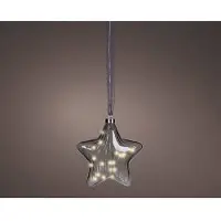 Kaemingk Lumineo Micro-LED stella antracite trasparente con luci fiabesche bianco caldo Ø 20 cm 20 luci - bianco caldo