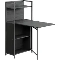 Vicco Scrivania Savio Nero 30-100 x 57 cm con piano del tavolo pieghevole, Model 56376