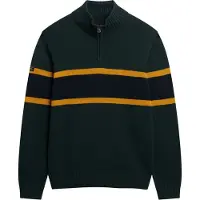 Superdry per uomo. M6110709A Maglione con mezza zip Stripe verde (S), Casual, Cotone