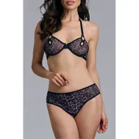 Marlies Dekkers Peekaboo Black Purple Leopard Plunge Balcony Bra Taglia: 70B | Reggiseni Outlet | Donna | Nero