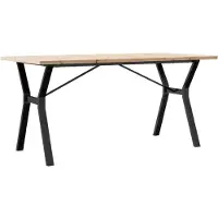 Syfax Tavolo da Pranzo Telaio a Y 140x80x75,5 cm Legno Pino e Acciaio