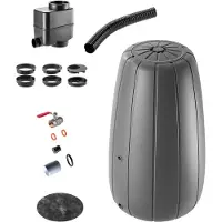 Kadax Serbatoio per acqua piovana , 200 l, barile d'acqua, contenitore + rubinetto, vaso per fiori, grande
