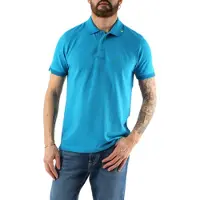 Sun 68 Polo dyed con logo a contrasto, colore azzurro