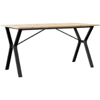 Syfax Tavolo da Pranzo Telaio a Y 160x80x75 cm Legno Pino e Acciaio