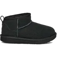 Ugg per donna/ragazza. 1130750K Stivaletti classici in pelle nera ultra mini (32.5), Nero, Basso, Nessuno, Casual, Homewear, moda per bambin