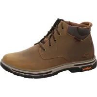 SKECHERS per uomo. 204394 Tronchetto Segment 2.0 Brodgen in pelle marrone (40), Basso, Stringhe, Casual