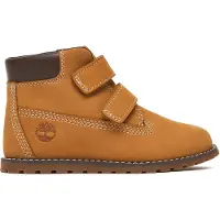 Timberland per ragazzo. TB1A127M2311 Stivaletti in pelle Pokey Pine marroni (27), Marrone, Basso, Velcro, Casual, moda per bambini