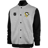 47 Brand Felpa College Uomo Nhl Burnside Track Jacket Pitpen Slate Grey