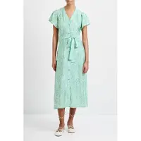 French Connection Abstract Green Printed Midi Dress Minted Green Taglia: 16 | Abiti in T-Shirt Outlet | Donna | Verde