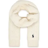 Ralph Lauren unisex. 323953206005 Sciarpa di cotone a trecce bianca (S/M), Bianco, Casual