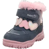 Superfit Boots da neve 'HUSKY+' grigio / albicocca / rosa
