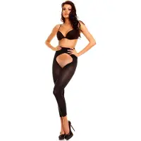 Glamory Collant 'Breeze 60 Ouvert Microfaser Fußlose Strumpfhose' nero