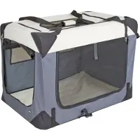 Kerbl - Dog transport box - JOURNEY - 81 x 58 x 58 cm - Gray / Beige