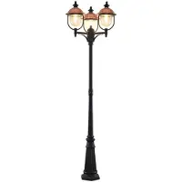 LINDBY Lampada da esterno Clint, 225 cm, a 3 luci, resistente all'acqua di