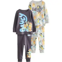 Next Pigiama blu notte / blu chiaro / grigio chiaro / arancione