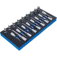 Bgs carrello da officina 1/3: Set di inserti per bit con attacco quadrato 12,5 mm (1/2") esagono cavo 24 pz - 4116