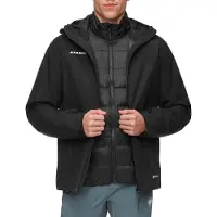Mammut - Giacca da trekking 3 in 1 in piumino e GORE-TEX ePE - Treeline 3 in 1 HS Hooded Jacket Men Black Black per Uomo - Taglia L - Nero