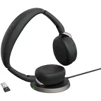 Jabra Cuffie Wireless Evolve2 65 Flex Uc Stereo + Wireless Charger Usb-a