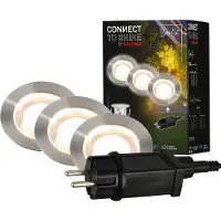 Briloner Faretto LED da incasso 3912032 IP67 12 V, kit di avvio 3 pezzi, Ø 3 cm, acciaio